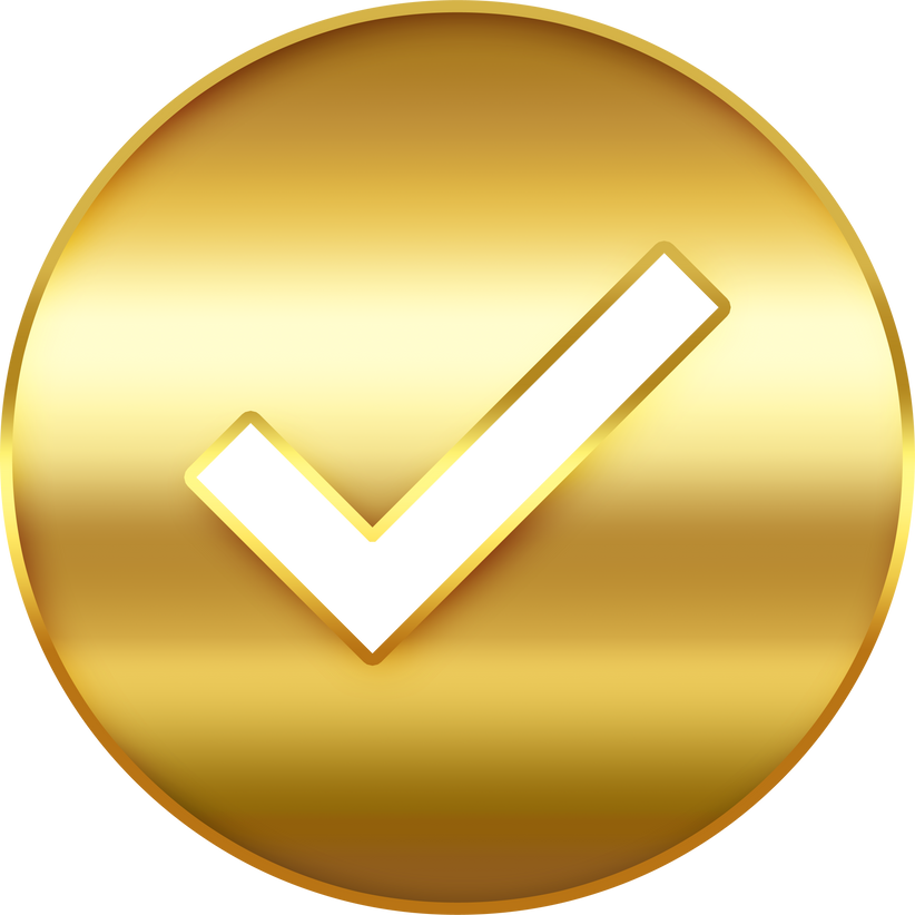 Gold Check Mark Icon